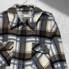 【ZARA】チェック柄 クロップド ジャケット M