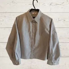 新品タグ付き ユニクロ レディース ショートシャツ Lサイズ グレイ 綿100%