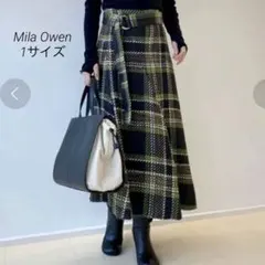 Mila Owen 切替えデザインツイードサーキュラースカート