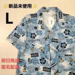 ディズニー ミッキー ミニー アロハシャツ 半袖 開襟 男女兼用 Lのサムネイル
