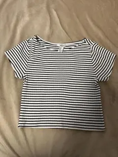 FOREVER 21 ボーダー クロップド丈 Tシャツ Mサイズのサムネイル