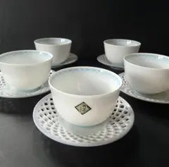 未使用 有田焼 茶碗 有田 白磁 春峰窯 蛍手 白菊 透かし 未使用 有田焼 茶碗 有田 白磁 春峰窯 蛍手 白菊 透かし 残り4点