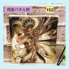 フラットポーチ　金色の女性C　ハンドメイド（おまとめ値引き有り）