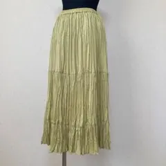 スローブイエナ　ロングプリーツスカート　ギャザー　イエロー