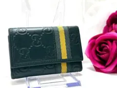 【GUCCI】グッチ 6連 キーケース GG シマ レザー ネイビー メンズのサムネイル