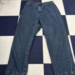 テーパードデニムパンツ ダークブルー