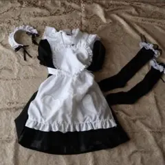 メイド服 ハートエプロン カチューシャ付き 5点セットのサムネイル