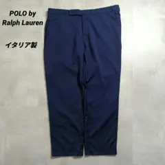 美品POLO by Ralph Laurenウールスラックス46Rイタリア製紺色