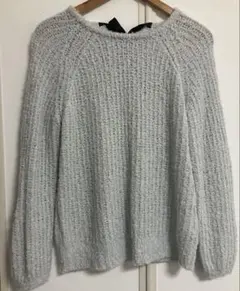 earth music&ecology サックス黒リボンセーター Fサイズ