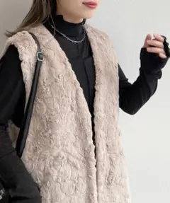 【w closet】フェイクファーベスト