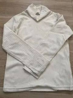 UNIQLO リブ編み長袖カットソー 140 ホワイト