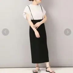 Noble ショルダーストラップサロペットスカート黒38