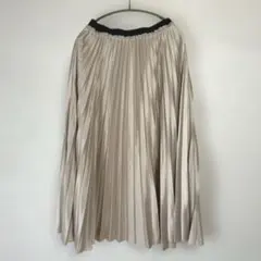 【ZARA】 ベージュ プリーツロングスカート