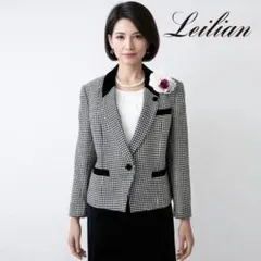 【極美品】レリアン　大きいサイズ13+ 麻絹　銀ボタン紺ブレザー　ジャケット 極美品】レリアン 大きいサイズ13+ 麻絹 銀ボタン紺ブレザー