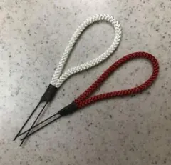 組紐 飾り 髪飾り　組紐 輪 飾り   赤 白 各1本　処分価格！