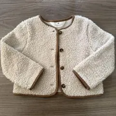 h&m ベビー　98cm ボアジャケット　ベージュ　クリーム