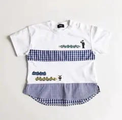 新品 kladskap 半袖Tシャツ 電車柄 ホワイト 110サイズ