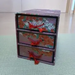 花柄引き出し式小物入れ 3段