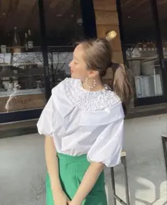 Hyeon cabbage blouse white ヘヨン ブラウス【販売終】