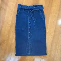 デニム スカート タイト 膝丈スカート