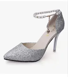 シルバーグリッター ハイヒール