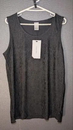 新品未使用 CASPER JOHN 楊柳タンクトップ ブラック M