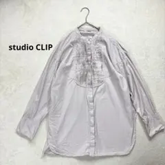 【スタディオクリップ】M 長袖 ブラウスシャツ プリーツデザイン