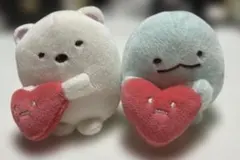 すみっコぐらし　てのりぬいぐるみ　しろくま　とかげ　ハート