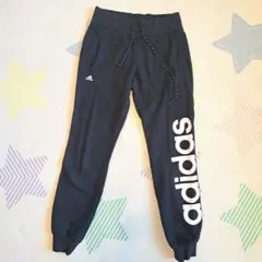 adidas スウェットパンツ ジョガーパンツ ブラック　白黒　スエット