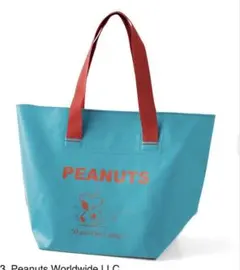新品未使用 スヌーピー PEANUTS ビニールトートバッグ ブルー 特大大容量