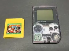 美品 ゲームボーイポケット 本体 クリアパープル スケルトン & ドンキーコング