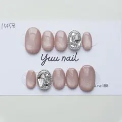 ネイルチップ　マグネットネイル　ピンクベージュ　埋め尽くしネイル　推し活　y2k