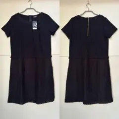 新品 PART2 BY JUNKO SHIMADA レース切替ワンピース M濃青のサムネイル