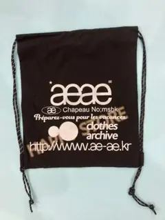 未使用 aeae ロゴ入り 黒 ドローストリングバックパック