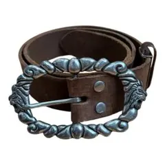 ベルト ヴィンテージ ブラウン レザーベルト ライオン ウエスタン 古着 y2k