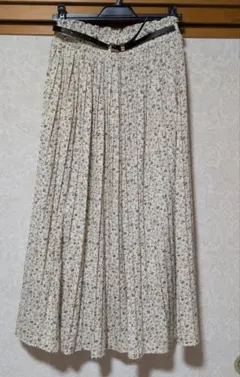 花柄プリーツスカート 総ゴム楽ちん　Lサイズ