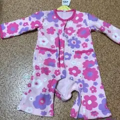 ロンパース 女の子 裏起毛 花柄
