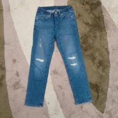 キッズ ダメージ加工 ロングパンツ 135-145cm