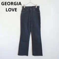 【ジョージアラブ】美品 デニムパンツ フレア ビッグジョン 美脚 小さいサイズ