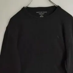 j*8様 アメリカンイーグル 長袖シャツ ロンT サーマルシャツ ブラック 刺繍