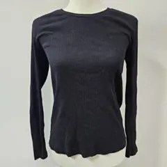 無印良品/MUJI リブニット ブラック レディース 長袖【M】