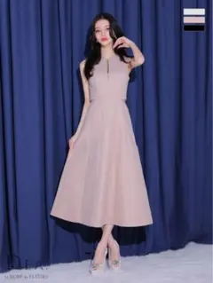 DEAby ROBE deFLEURSウエストスリットシンプルロングキャバドレス