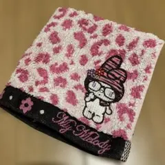 マイメロディ　ヒョウ柄キャラクタータオルハンカチ