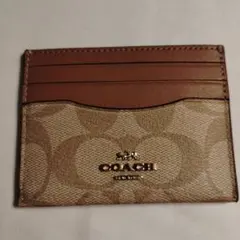 COACH カードケース ベージュ/ブラウン