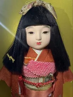 市松人形 久楽朋 サイズ34 綸子赤 菊柄地文 四季の花 s-631 - メルカリ