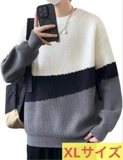 XLサイズ セーター 冬服 ニット カラーマッチング 男女兼用のサムネイル