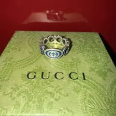 GUCCI リング インターロッキング ロゴ エナメル Ag925 刻印23 - メルカリ