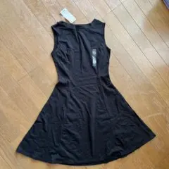 UNIQLO フレアワンピース ノースリーブ ブラック S