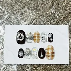 冬の雪の結晶ネイルチップ10個セット