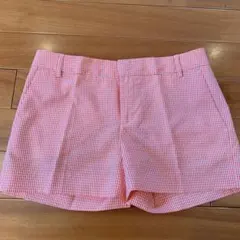 ZARA 夏☆可愛い オレンジギンガムチェックショートパンツ